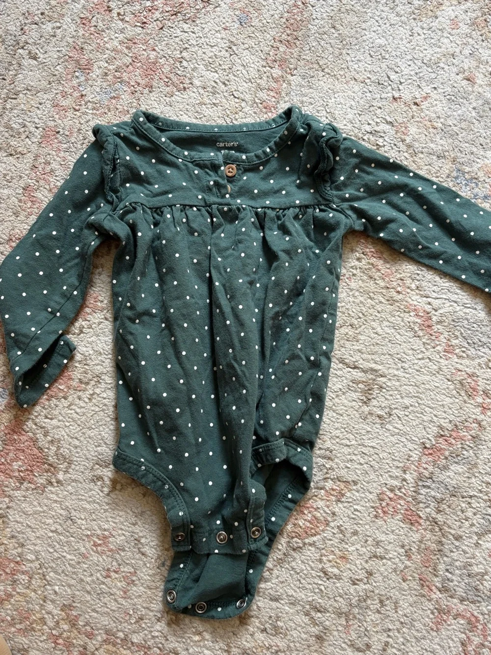 Carters polka dot long sleeve onesie